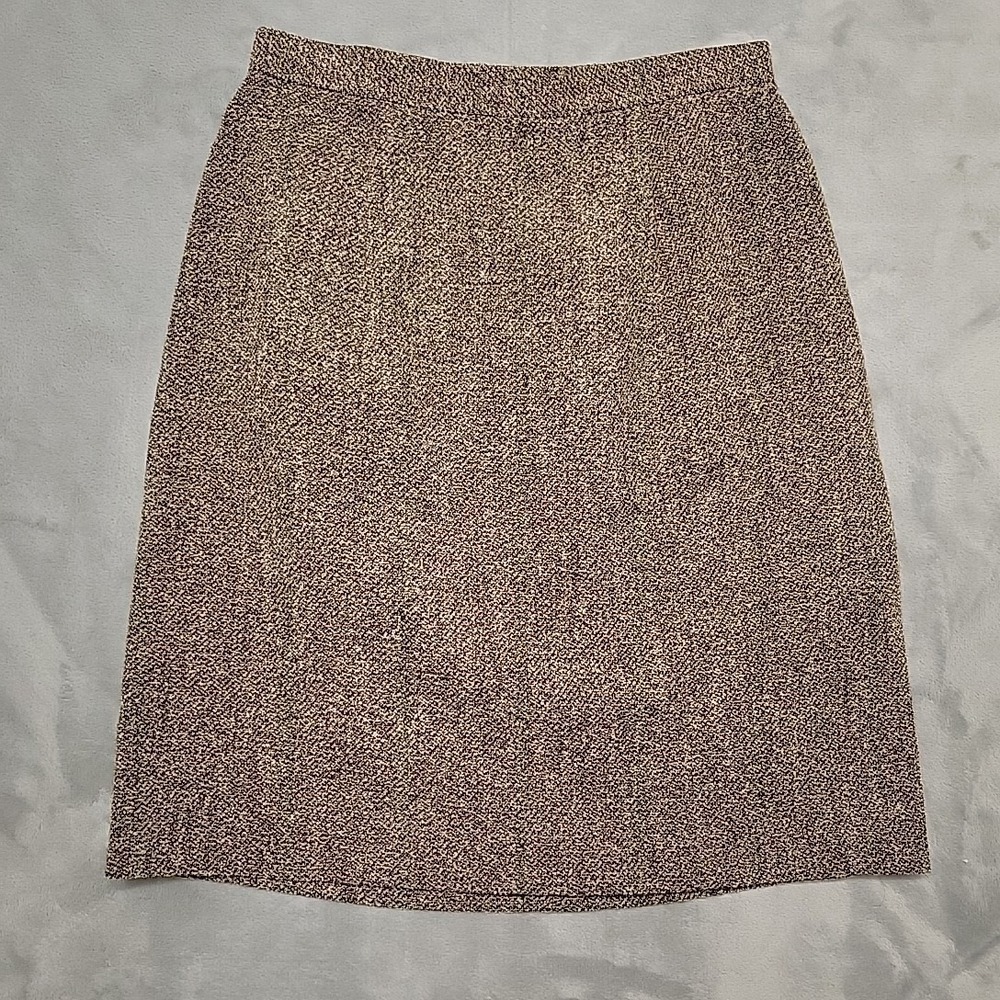 Preview Collection Skirt Womens 4 Brown Tweed Wool Blend Pencil Career Office